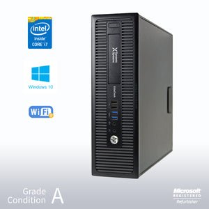 HP EliteDesk 800 G1 SFF Desktop Computer with Dual (2) 24" Monitor - Intel Core i7-4770 Processor 3.40GHz/ 32GB RAM/1TB SSD/Windows 10 Pro/ WiFi